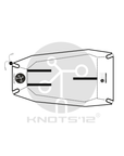 Knots12 Optimist dinghy / boat cover ICON and brand watermark. Vector visualisation/illustration. Edit alt text