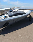 Knots12 Laser rudder bag with personalisation. Laser bottom cover with personalisation. Laser boat trailer.