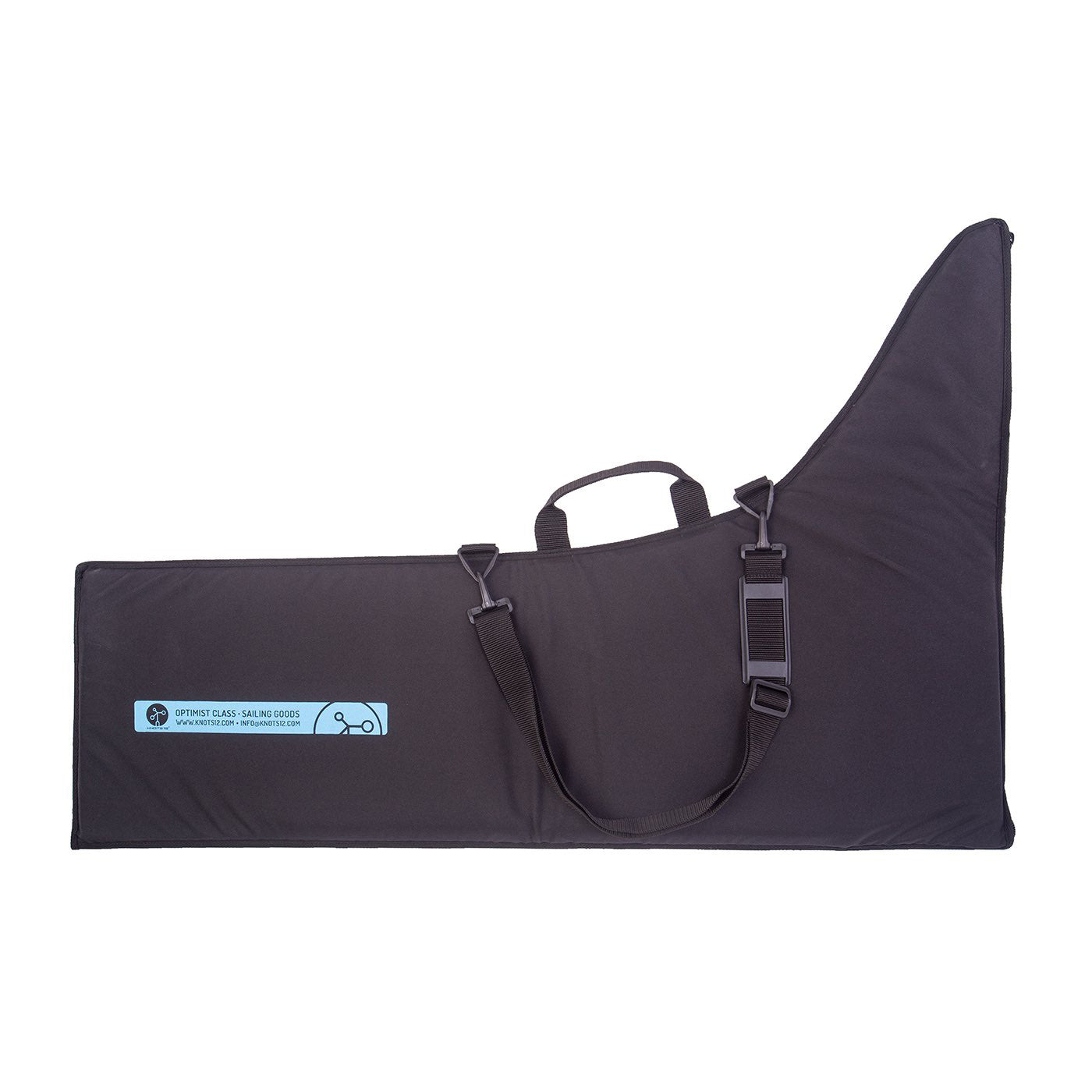 &quot;Knots12 Optimist centerboard padded cover bag EAN / GTIN code: 4744422010136,  The bag is made of high-quality materials, PU600, polyester, and 3mm polyurethane foam. It is water-repellent, while at the same time &quot;&quot;breathable&quot;&quot;. Bags back side is black with blue print.&quot;