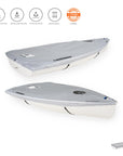 Knots12 Zoom8 boat top cover light silver / EAN / GTIN: 4744422010051. Fabric functional properties: wind protection, water protection (water repellent), ultra violet (UV) protection, breathable, material warranty 2 years. Fabric features: main fabric - polyester; layer - protective ultra violet coating.