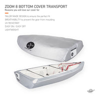 Knots12 Zoom8 dinghy bottom cover for transport and storage EAN/ GTIN: 4744422010082. Reasons you will love our cover for. Tailor made design to ensure the perfect fit. Breathability to prevent the gear from moulding. UV resistant. Easy on, easy off. Lightweight. 