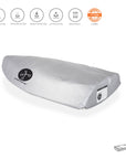 High quality Zoom8 dinghy bottom cover for transportation and storage. Material polyester, polyurethane. Colour: silver, black, orange welt, reflective name tags. UV protection. EAN / GTIN 4744422010082. Brand: Knots12 , proudly made in Estonia. Opportunity to personalise dinghy cover - add your name, signature, club name, sailing school name, logo etc.