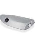 Knots12 high quality Zoom8 dinghy  bottom cover for transport and storage. Material silver polyester; 3mm polyurethane, breathable nylon lining. Colour: silver, black. Reflective name tags. UV protection.  EAN / GTIN code 4744422010082,  made in Estonia / EU.